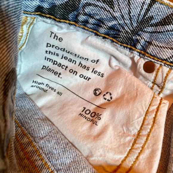 PacSun High Rise Straight Jean with butterflies raw hem twee - Picture 8 of 15